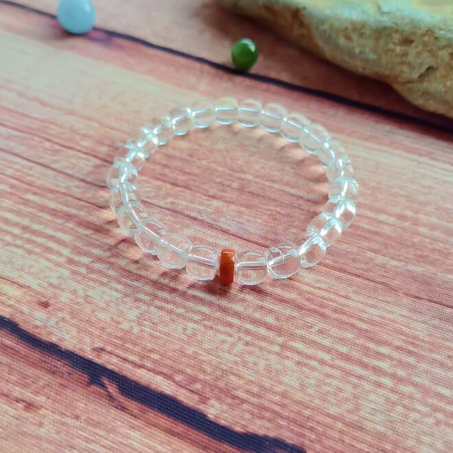 Clear Quartz with Southern Red Agate Bracelet - Purify·Prosper·Balance - Image 7