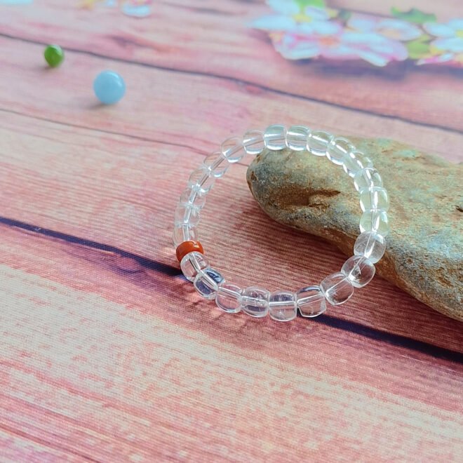 Clear Quartz with Southern Red Agate Bracelet - Purify·Prosper·Balance - Image 6