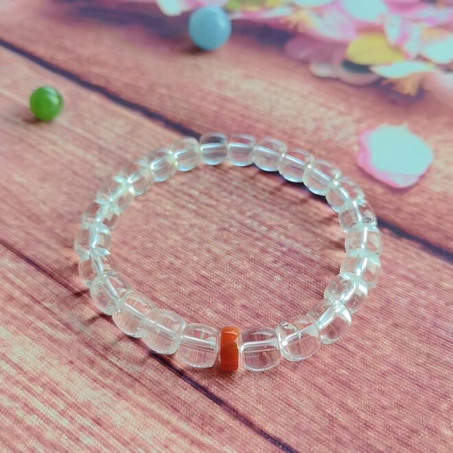 Clear Quartz with Southern Red Agate Bracelet - Purify·Prosper·Balance - Image 4