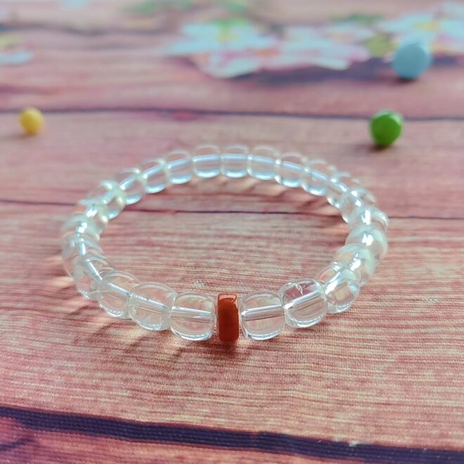 Clear Quartz with Southern Red Agate Bracelet - Purify·Prosper·Balance - Image 3