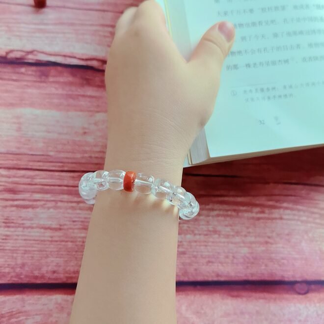 Clear Quartz with Southern Red Agate Bracelet - Purify·Prosper·Balance - Image 2